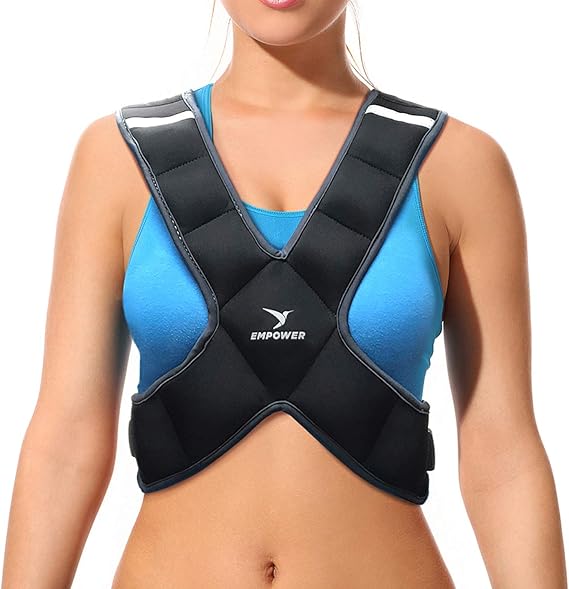 Empower Weighted Vest for Women - Ideal Body Vest for Adding Resistance Intensity to Strength Training, Walking, Running & Cardio Workouts - Fixed 8lbs, Adjustable 4 to 10lbs or 10 to 16lbs